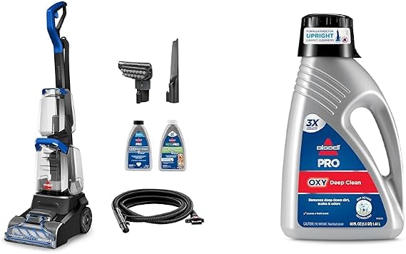 Bundle of BISSELL TurboClean PET, Upright Carpet & Upholstery Cleaner, 3948 + Bissell pro OXY Deep Clean Formula, 48 oz. (3156)