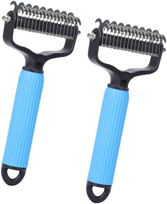 2pcs Pet Grooming Brush For Long Haired Dog Cats Knotted Furs Deshedding Tool