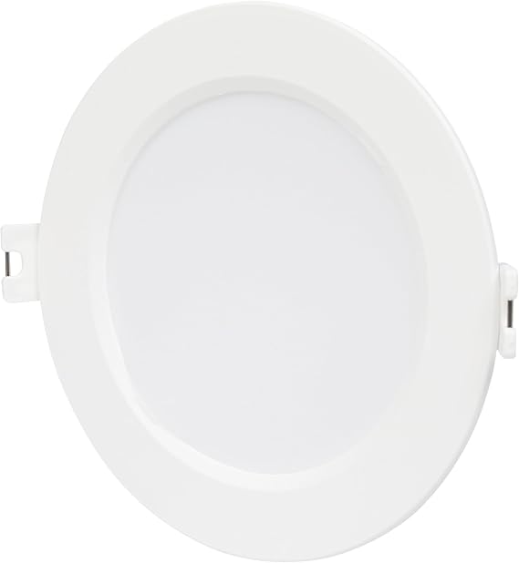 Bright Source Core LED Round Panel Downlight, Slimline Recessed Ceiling Spotlight, 6W, 540lm, 4000K Cool White, IP20, 105mm Cutout, LED Driver Included [Energy Class F]