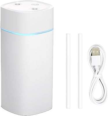 JORMEY Mini Portable Humidifiers-Quiet Cool Mist Humidifier with Soft LED Ring, 600ml Desktop Humidifier, Easy to Fill and Clean for Home, Office or Bedroom, Compact & Stylish