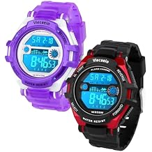 Kids Shock and Water Resistant Sports Watch 2 Piece Gift Set for Boys and Girls