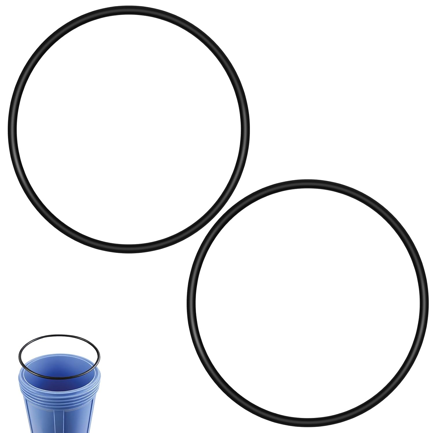 AO-WH-STD-OR-2 O-Rings Replacement for AO Smith Whole House Water Filter, 3.44 Inch 9 Cm Diameter Fits AO-WH-PRE & Standard 2.5 Whole House Filter Housings, Leak Proof EPDM Rubber, 2 Pcs