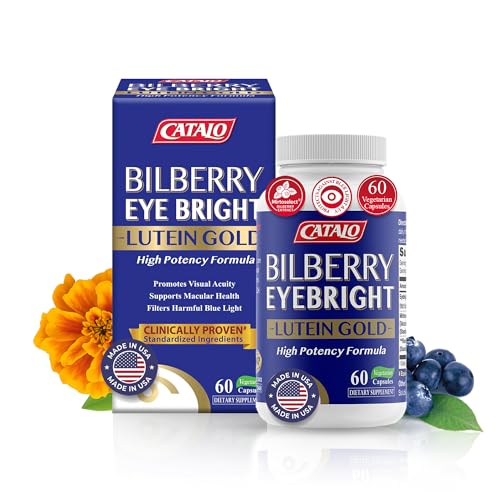 Bilberry Eyebright Extract Gold - for Fatigue & Blurry Vision - Eye Vitamins with Bilberry Lutein and Zeaxanthin Supplements for Eye Clarity -Halal - 60 Capsules