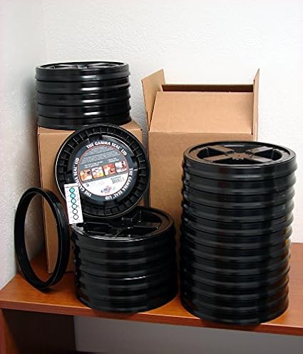Gamma Seal Lid, Black, 24 Pack - New! - Boxed! - 5 Gallon Bucket Lids (Fits 3.5, 5, 6, 7 Gal.) Storage Container Lid