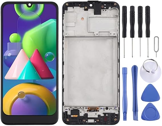Daguys TFT LCD Screen for Galaxy M21 / SM-M215 Digitizer Full Assembly with Frame (Black)