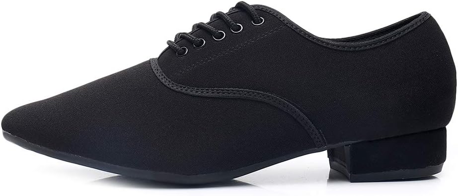 HROYL Men's Standard Latin/Jazz Dance Shoes Leather lace-up Ballroom W-701