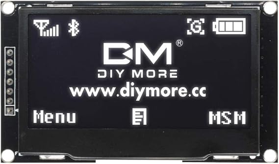 Diymore 2.42" OLED Digital IIC I2C SPI Serial 128X64 Pixel Screen Display Module SSD1309 for Arduino Project DIY Electronic Arduino (White)