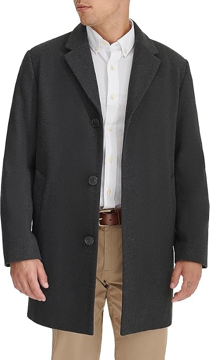 DAHONGPAO Men's Wool Blend Overcoa