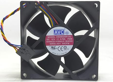 DS08025R12U 80X80X25MM 12V 0.7A 4900RPM 4-Wire Cooling Fan