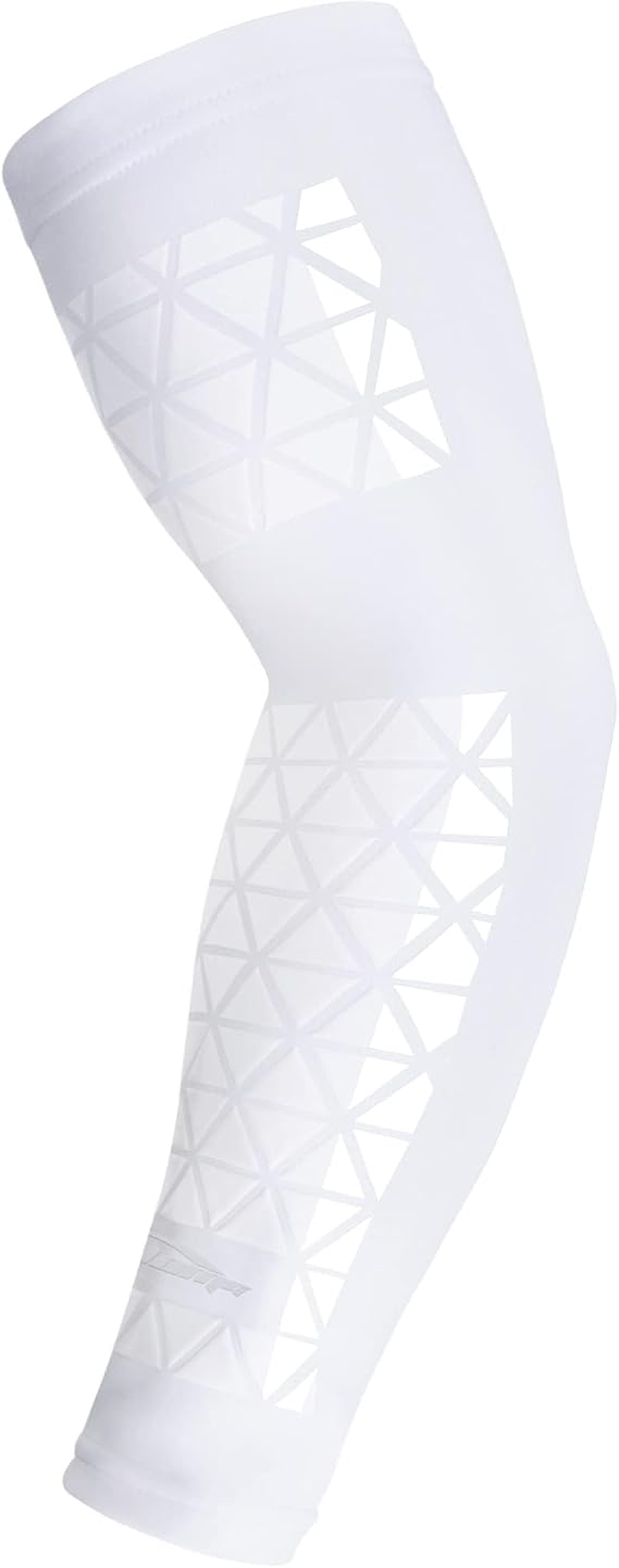 COOLOMG Football Arm Sleeve with Stick Grips Youth & Adult | Compression Football Sleeve Forearm and Elbow Protection, Single or Pair