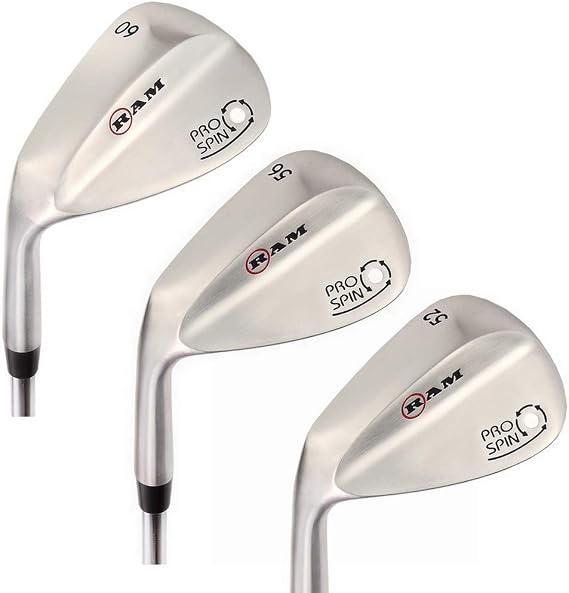 Ram Golf Pro Spin 3 Wedge Set - 52 Gap, 56 Sand, 60 Lob Wedges - Mens Left Hand