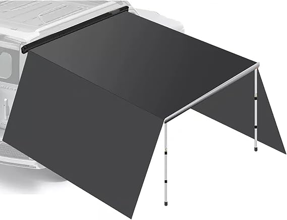Car Awning for Camping, Outdoor Vehicle Awning, Roof Rack Pull-Out Awning, for Camping, Roadtrips, Travel, RV, Camper(Large)
