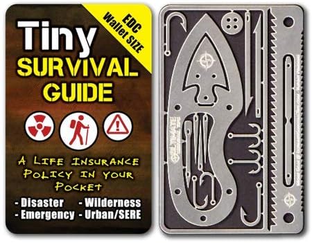 Tiny Survival Guide Micro EDC Emergency Preparedness Pocket Handbook for Camping, Hiking, Bushcraft, SAS & First Aid Fits Wallet, Bug Out Bag or Glove Box