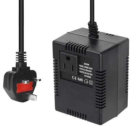 Step Down Transformer 220V/240V to 110V120V, 300W US to UK Voltage Converter, Step Down Voltage Converter US to UK, 220V To 110V Converter for Travel
