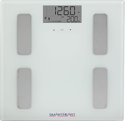SmartHeart Digital Body Composition Scale | 440 lbs  200 kg Capacity | BMI | Bone Mass | Body Water Fat and Muscle Mass