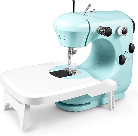 Sewing Machine, Mini Machine for Beginners, 2-Speed Portable with Extension Table, Light, Easy to Use & Store, Best Gift Kids Women Household and Travel - Safe Kit