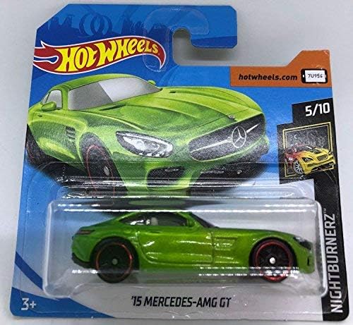 Hot Wheels 2018 '15 Mercedes-AMG GT Metallic Green 510 Nightburnerz 264365 Short Card
