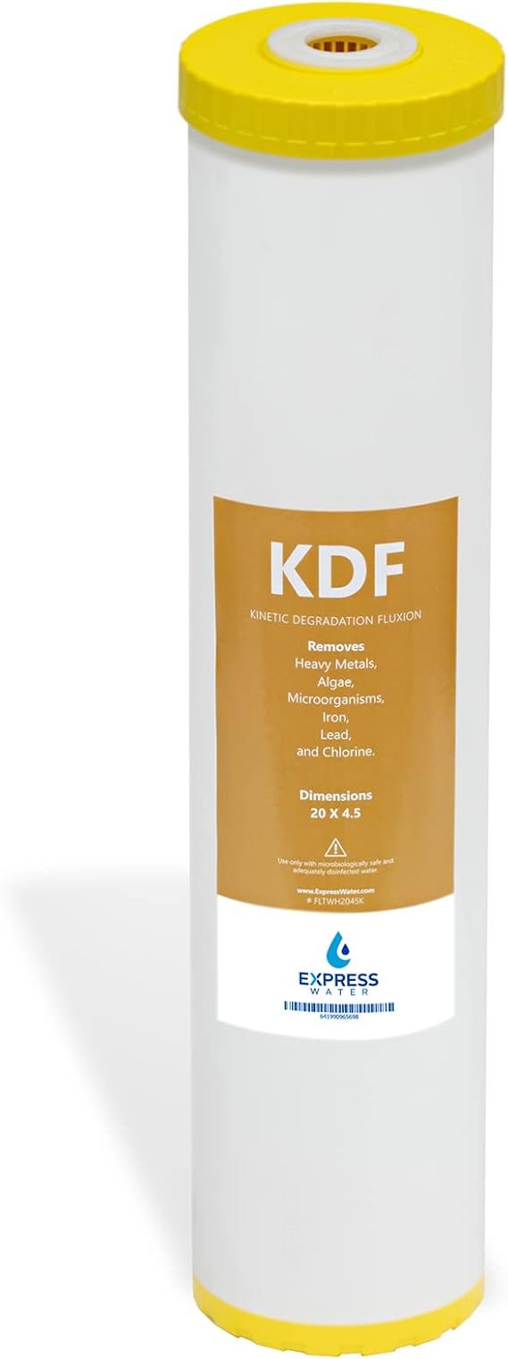 Express Water Kinetic Degradation Fluxion Replacement Filter, 4.5 x 20 | Whole House Heavy Metal Replacement Filter, KDF Catalytic Carbon, High Capacity Up to 100,000 Gallons
