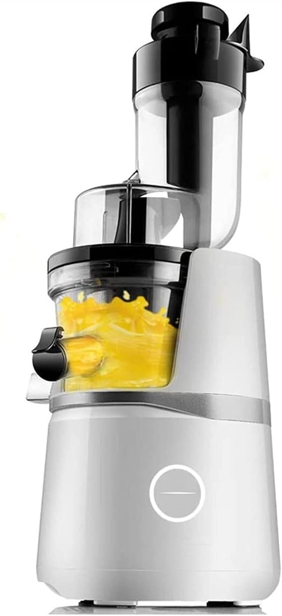 Juicer Machines, Slow Juicer Easy to Clean, Cold Press Juicer with Reverse Function for Vegetables and Fruits,with Brush & Recipes, Free,White small gift