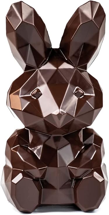 Martellato MA3016 Clear Polycarbonate Easter Chocolate Mold with 2 Half-Faceted-Bunny Cavities