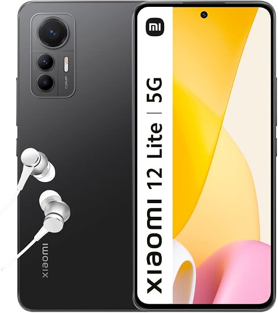 XIAOMI 12 Lite 5G + 4G LTE (128GB + 8GB) Global Version Unlocked 6.55" 108MP Triple Camera (Tmobile Mint & Global) + (w/Fast Car Charger Bundle) (Lite Black Global)