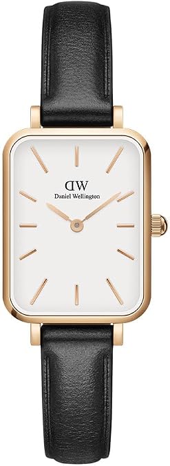 Daniel Wellington Quadro Pressed Womens Watch 20x26mm Square Case, Japanese Quartz Movement, Leather Strap, Water Resistant, Rose Gold Watch for Women - Sheffield