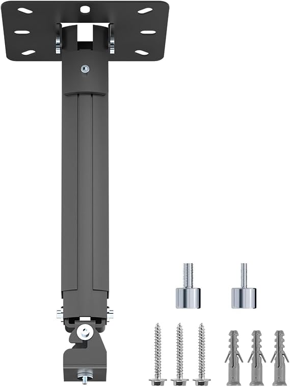 suptek Extended Mini Projector Ceiling Mount Adjustable Wall Mount with Thread Adapters for Projector DVR Camera, Max 21inch (PR05MINIB)