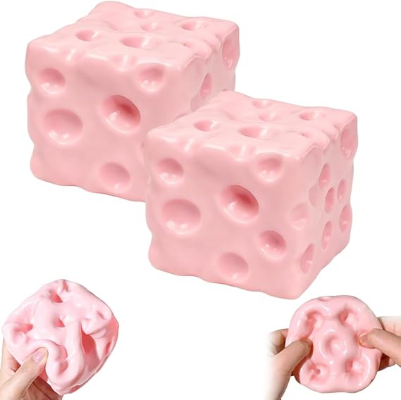 Big Cheese Squishy, Jumbo Squishy Cheese Luck Squeeze Cheese Stress Ball, Soft Slow Rising Cube Block Sensory Fidget for Stress Relief, Relaxation, Desk Play, Adults Gift