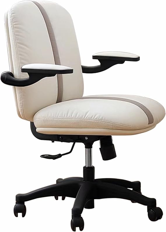 Padded Office Desk Chair with Armrests, Adjustable Height,Flip-up Padded Armrest,105-125Tilt Function,Desk Computer Chairs,Adjustable Vanity Chair for Living Room, Bedroom(Black)