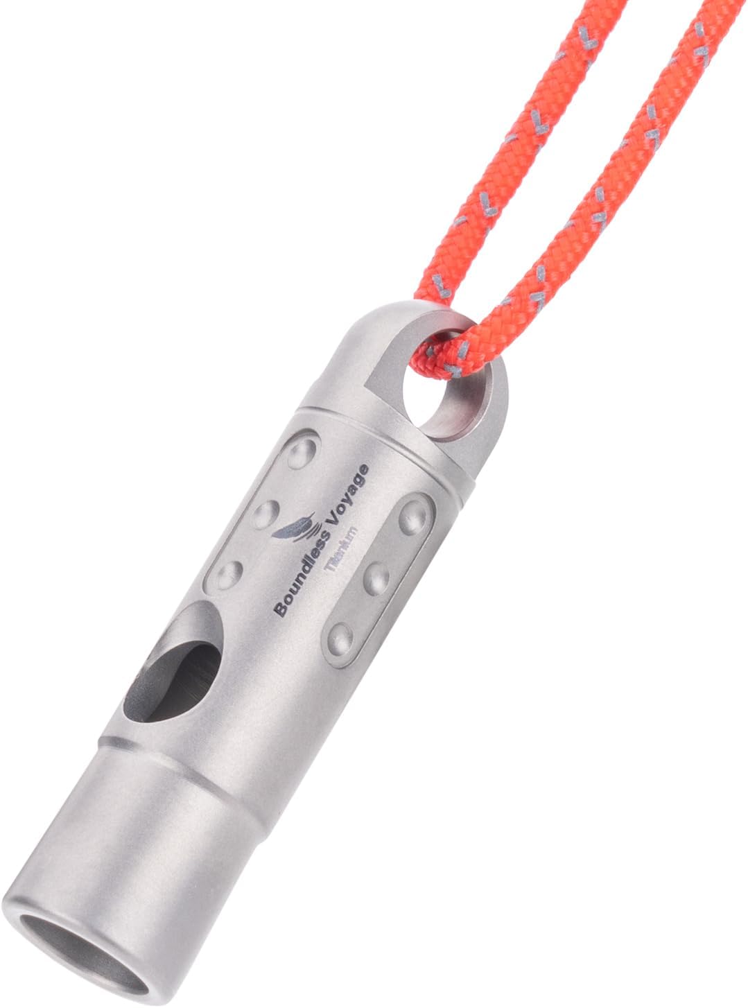 Boundless Voyage Titanium Whistle Emergency Survival Safety Whistles with Lanyard Loud for Outdoor Camping Hiking Coaches Training Sports Keychain Whistle