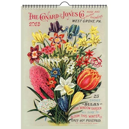 2026 Wall Calendar [12 pages 8x12] Flowers Wildflowers Vintage Seed Pocket Poster