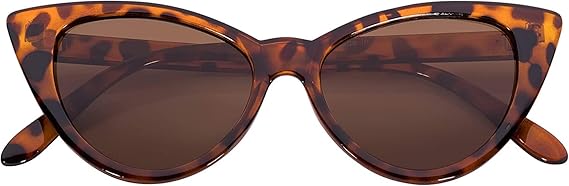 OWL Cat Eye Sunglasses for Women Vintage Retro 1950's Shades Smoke Clear Lens