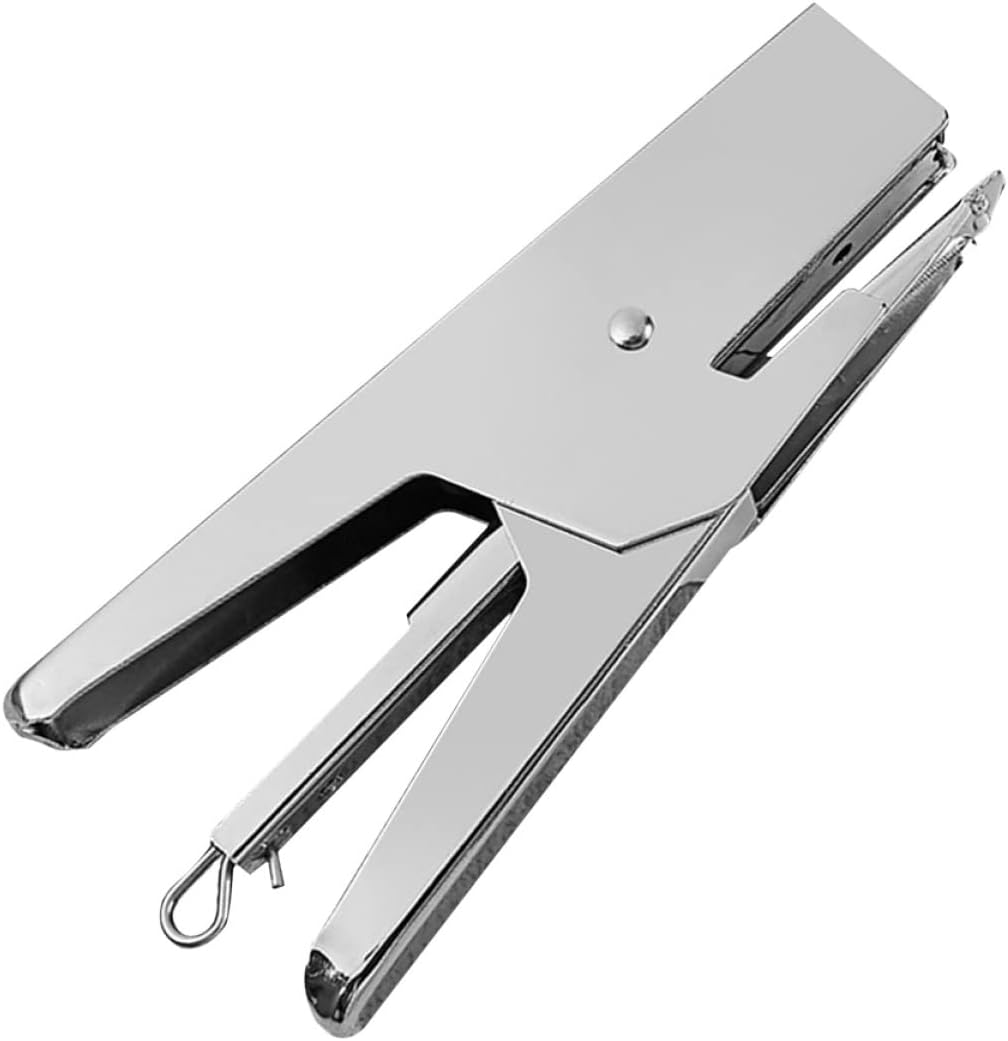 Stapler，Universal Tools 1pc Manual Paper File Office Machine Book Plier Desktop Binder Strip Clamp Craft Supplies Classroom Style Hand Reduced Accessories Held for School Portable Silver Color : SIL