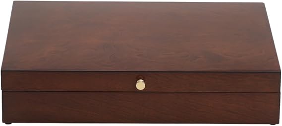 Reed & Barton Eureka Mahogany Brown Flatware Chest, Silverware Storage Box