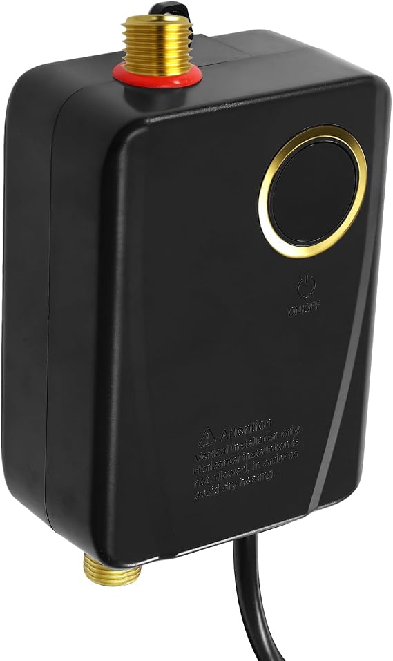 Tankless Water Heater Electric, Electric Tankless Water Heater, 3000W Electric Water Heater, Wall Mounted Instant Hot Water Heater, LED Display, 3000W, 110V (Black)