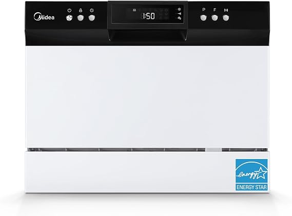 Midea MDC22P1AWW Energy Star Portable Dishwasher, 6 Place Settings & 8 Washing Programs, Speed, Baby-Care, ECO& Glass, Dish Washer for Dorm, RV& Apartment, White