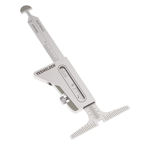 YESWELDER HI-LO Welding Gauge - Stainless Steel Pipe Fit-Up Alignment Tool - Standard & Metric - 32mm Gap & 37-1/2 Degree Bevel - NBS Calibration Capable with Storage Box
