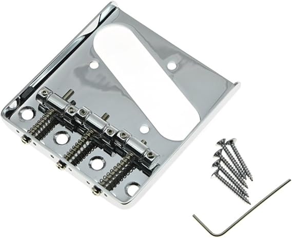 Bridge Set for Electric Guitar Bridge Electric Guitar 6 String Chrome Bridge 3 Tone Tailpiece Folding Edge Single Pickup