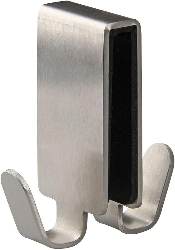 Fackelmann Double Hook for Glaswall Shower, Silver, 4.5 x 1.5-Inch