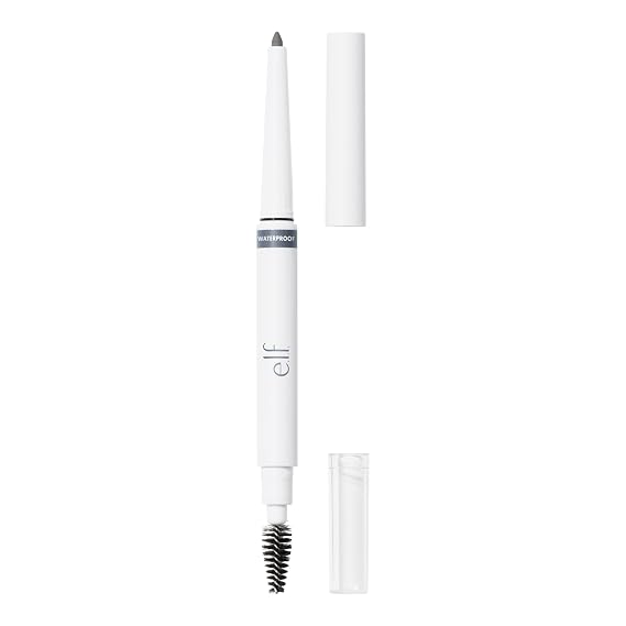 e.l.f. Instant Lift Waterproof Eyebrow Pencil, Grey | Dual-Ended with Precision Tip & Spoolie, Smudge-Resistant Formula for Natural, Long-Lasting Brows