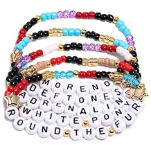 AICase for Deftones Merch Gifts Toys Inspired Bracelets 5 Pcs Stackable Stretch Beaded Friendship Bracelets Poster Sticker Vinyl Tapestry Cosplay Merchandise Gifts for Fans Women Birthday Christmas