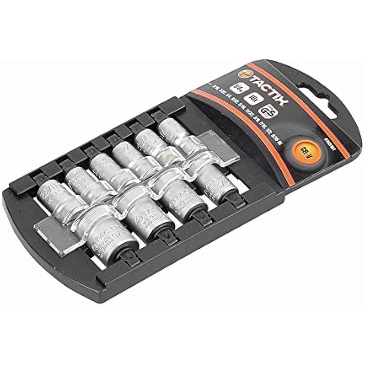 Tactix 365101 Socket Set with 14-Inch Drive, BlackOrange, 10-Piece