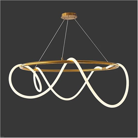 Modern Creative Designer Chandelier Lighting Suspension Luminaire for Living Room Dining Table Light Lines Lighting,Modern Lighting 1(Warm Light,D80cm)