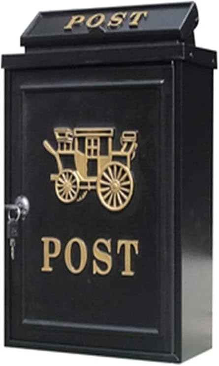letter boxes for doors post boxes outside waterproof Vertical Retro Classic Mailbox Modern House Outdoor Letter Box Rust Weather Proof Home Mailbox lpzsmd 0927(Color:Black;Size:Free size)