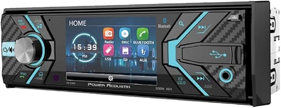 Power Acoustik 348B 1-DIN CD/MP3, AM/FM Receiver with Bluetooth 4.0 & Detachable 3.2" LCD, Black