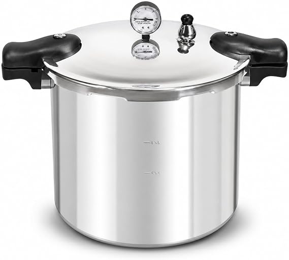 Barton Pressure Canning Release Valve Aluminum Canning Pot Cooking Pot Stovetop with Pressure Gauge Instant Fast Cooking Pot Sip Lock System 22 Quart for Meat, Poultry, Vegetables
