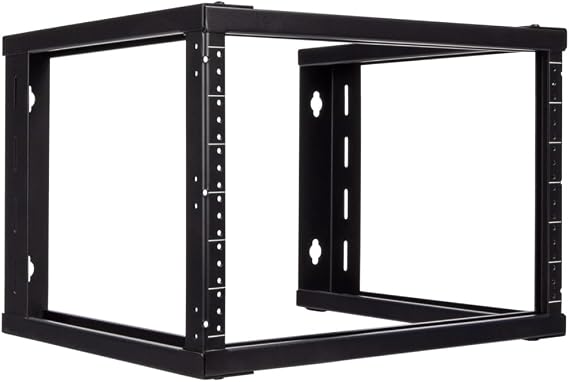 NavePoint 6U Wall Mount Rack - Server Rack for 19 Inch IT Equipment Open Frame Rack Network Rack for AV & Server Equipment 16 Deep Rack, Black