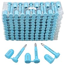 NovelBee 100pcs Bolt Seals for Containers,Shipping Seals with Print Progressive Numbering,Shipping Container Locks for Cargo Containers,Truck,Trailers Blue