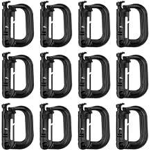 weryerker 12 Pack Multipurpose D-Ring Grimlock Locking for Molle Webbing Molle Clips Hanging Hook Molle Bag Tactical Backpack