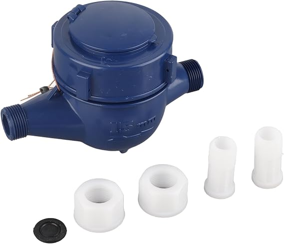 DN15 15mm Water Meter - Cold Water Dry Dial Meter Nylon IP68 Meter for Home Garden Metering Horizontal/Vertical Installation